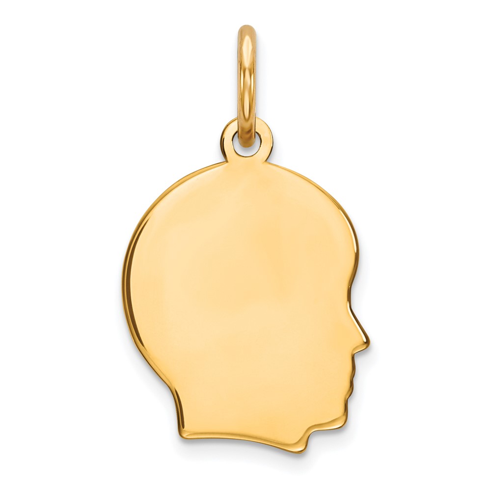 Sterling Silver GP Engraveable Boy Polished Disc Charm (QM347G/27)