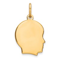 Sterling Silver GP Engravable Boy Polished Disc Charm view 1