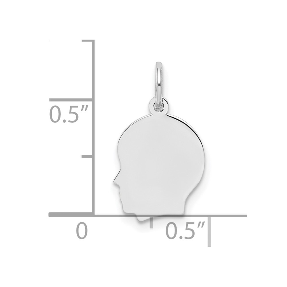 Sterling Silver Rh-plt Engraveable Boy Disc Charm Polish on Front/Back (QM348/27P)