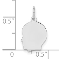Sterling Silver Rh-plt Engravable Boy Disc Charm Polish on Front Back view 3