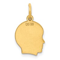 Sterling Silver GP Engravable Boy Polished Disc Charm view 4