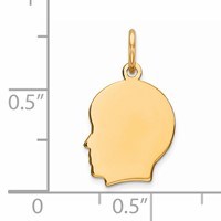 Sterling Silver GP Engravable Boy Polished Disc Charm view 3