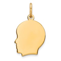 Sterling Silver GP Engravable Boy Polished Disc Charm view 1