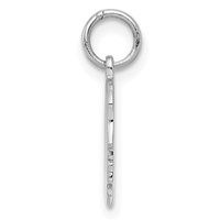 Sterling Silver Rh-plt Engravable Girl Disc Charm Polish on Front Back view 2
