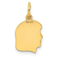 Sterling Silver GP Engravable Girl Polished Disc Charm view 4