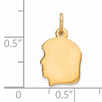 Sterling Silver GP Engravable Girl Polished Disc Charm view 3