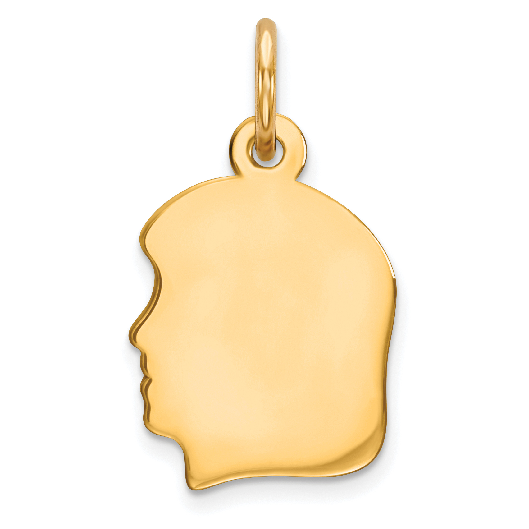 Sterling Silver GP Engraveable Girl Polished Disc Charm (QM349G/35)