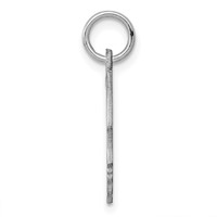 SSilver Rh-plt Engravable Boy Polished Front Satin Back Disc Charm view 2