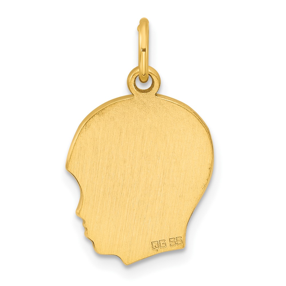 Sterling Silver GP Engraveable Boy Polished Disc Charm (QM352G/18)