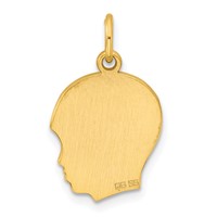 Sterling Silver GP Engravable Boy Polished Disc Charm view 4
