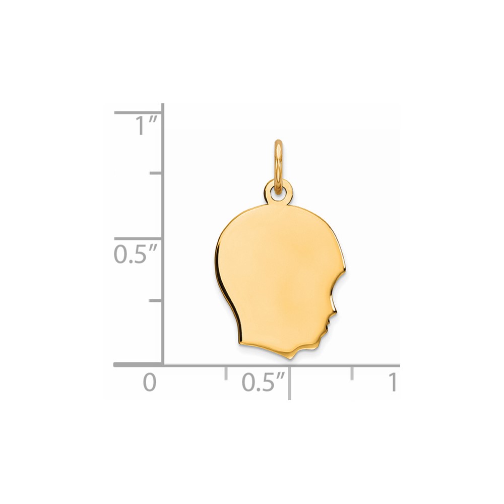 Sterling Silver GP Engraveable Boy Polished Disc Charm (QM352G/18)