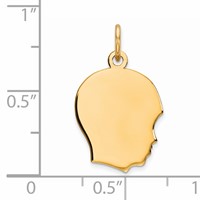 Sterling Silver GP Engravable Boy Polished Disc Charm view 3