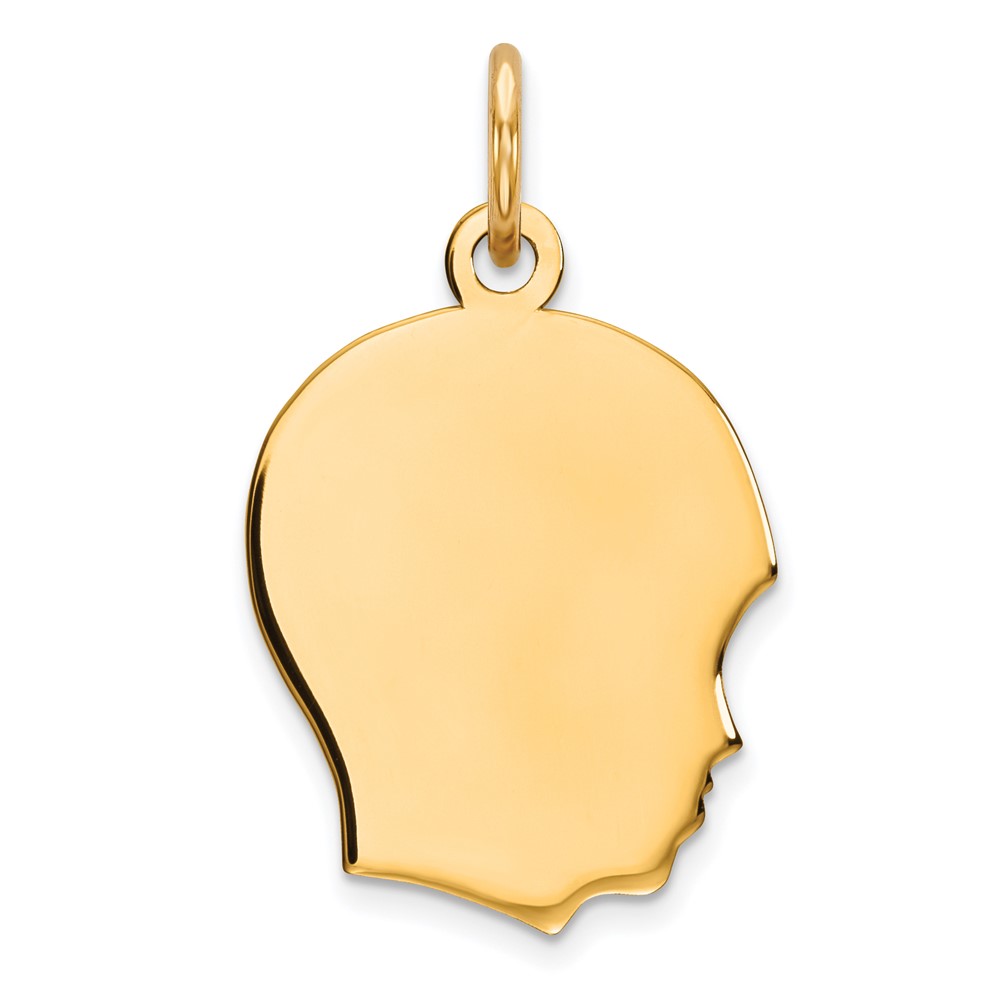 Sterling Silver GP Engraveable Boy Polished Disc Charm (QM352G/18)