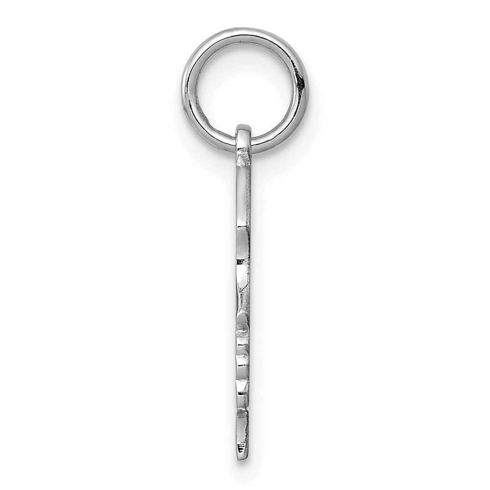 Sterling Silver Rh-plt Engraveable Girl Disc Charm Polish on Front/Back (QM353/35P)