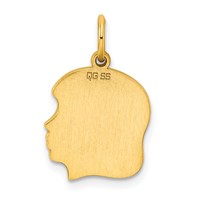 Sterling Silver GP Engravable Girl Polished Disc Charm view 4