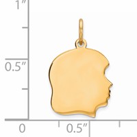 Sterling Silver GP Engravable Girl Polished Disc Charm view 3