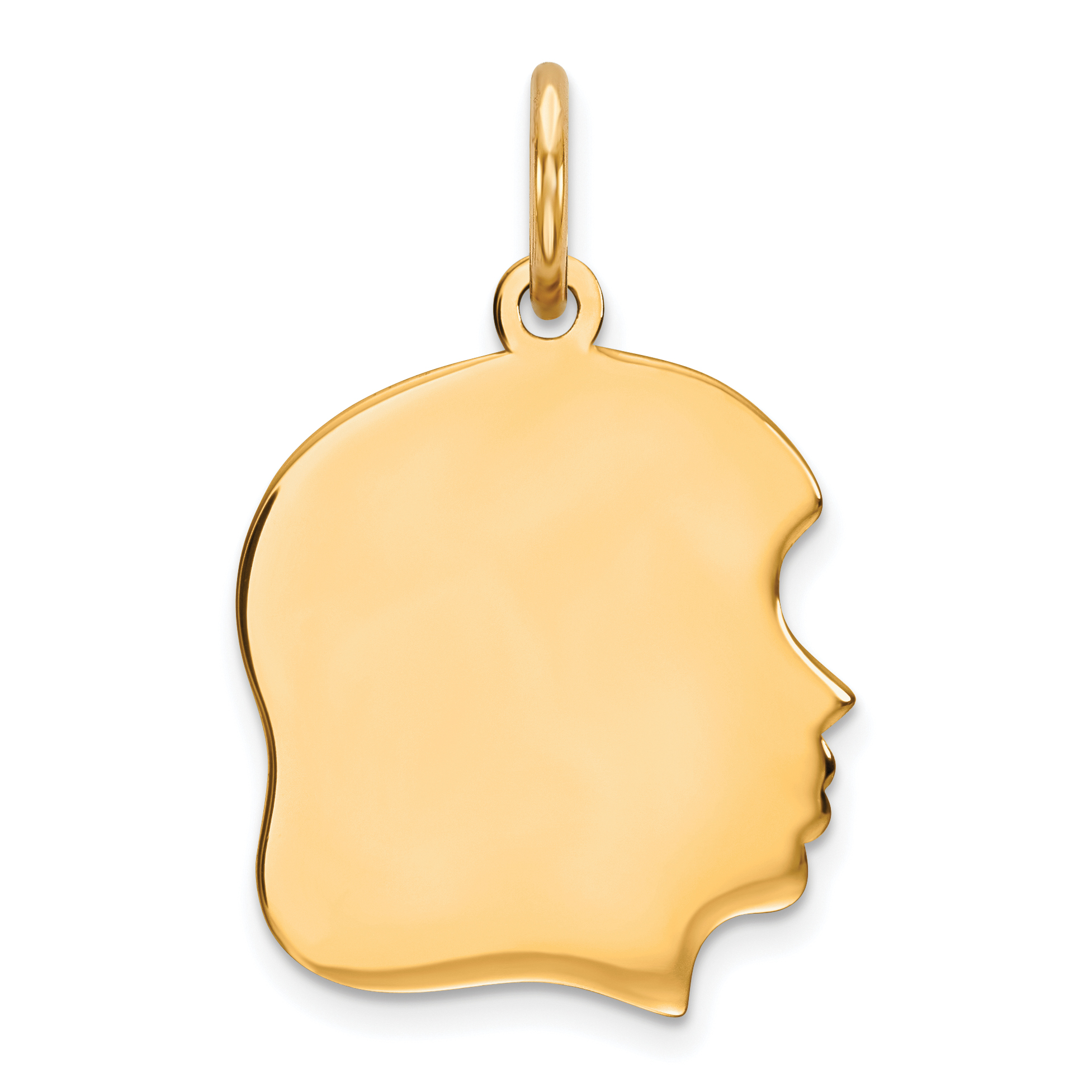 Sterling Silver GP Engraveable Girl Polished Disc Charm (QM353G/18)