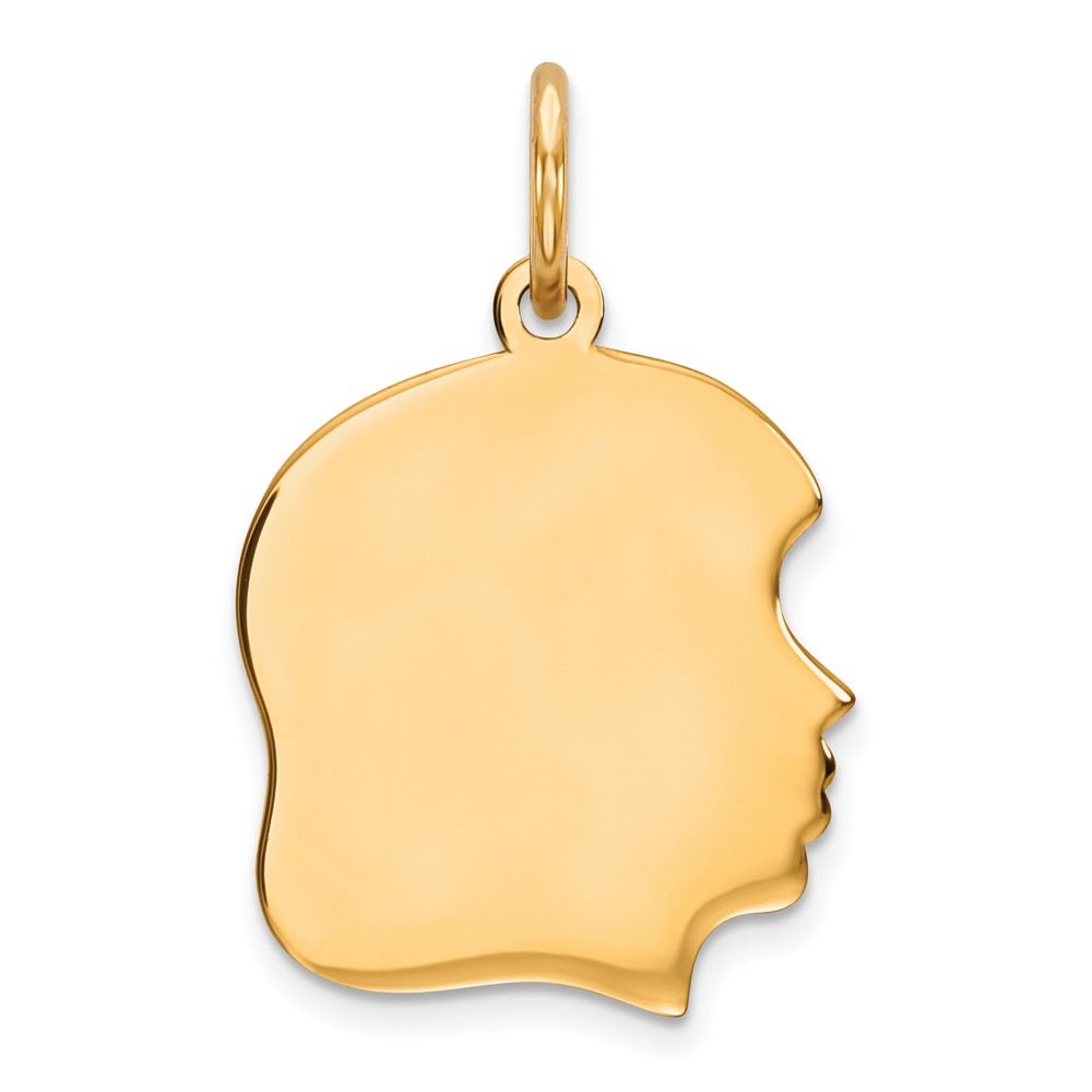 Sterling Silver GP Engraveable Girl Polished Disc Charm (QM353G/18)