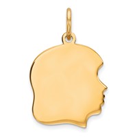 Sterling Silver GP Engravable Girl Polished Disc Charm view 1