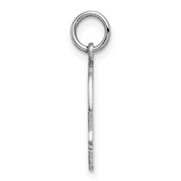SSilver Rh-plt Engravable Boy Polished Front Satin Back Disc Charm view 2
