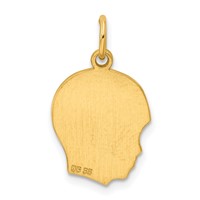 Sterling Silver GP Engravable Boy Polished Disc Charm view 4
