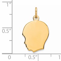 Sterling Silver GP Engravable Boy Polished Disc Charm view 3
