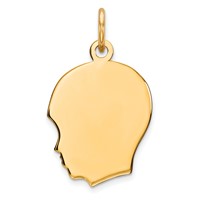 Sterling Silver GP Engravable Boy Polished Disc Charm view 1