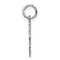 Sterling Silver Rh-plt Engravable Girl Disc Charm Polish on Front Back view 2