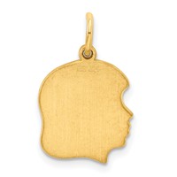 Sterling Silver GP Engravable Girl Polished Disc Charm view 4