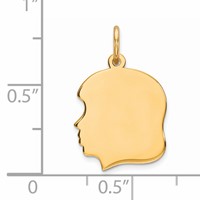 Sterling Silver GP Engravable Girl Polished Disc Charm view 3