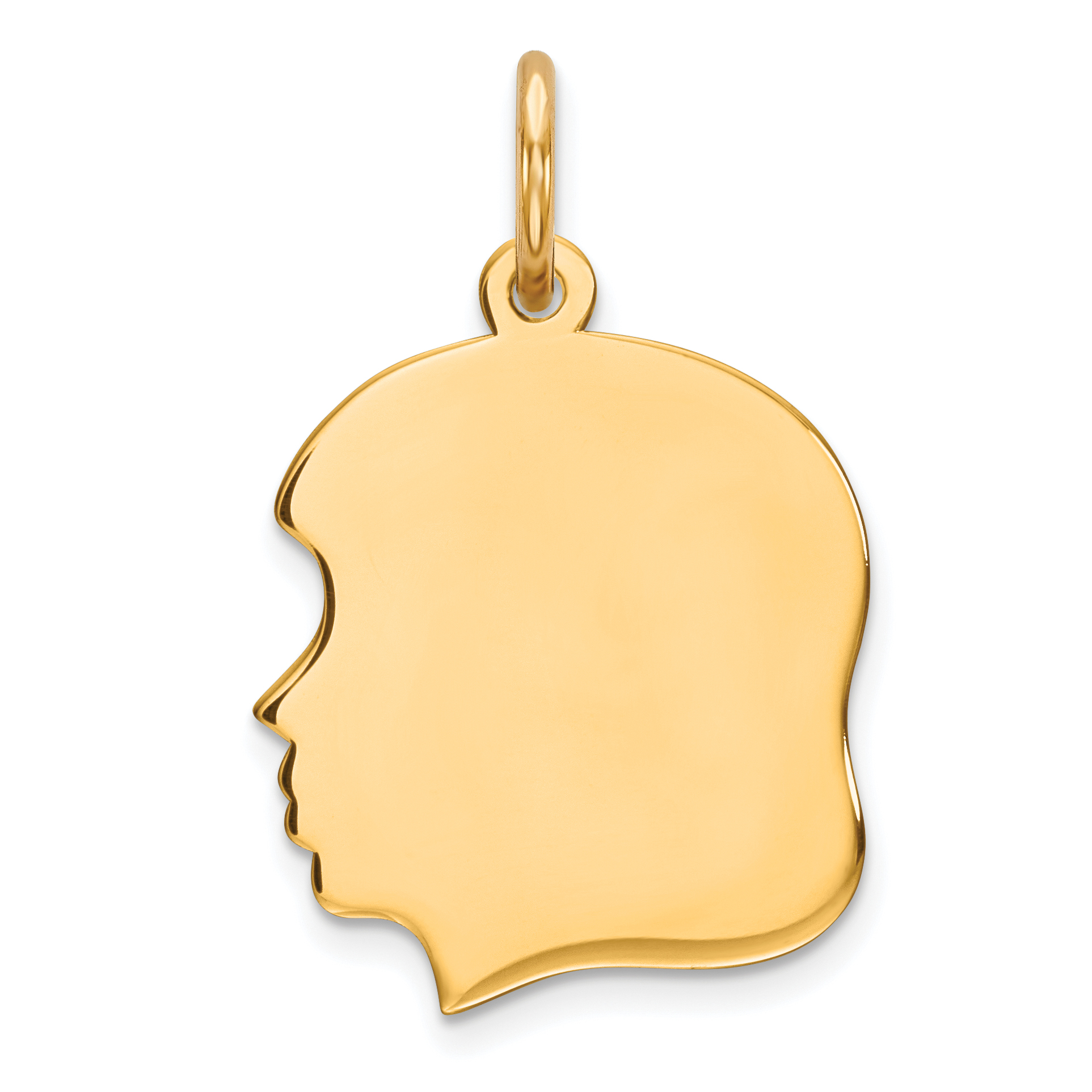 Sterling Silver GP Engraveable Girl Polished Disc Charm (QM355G/35)