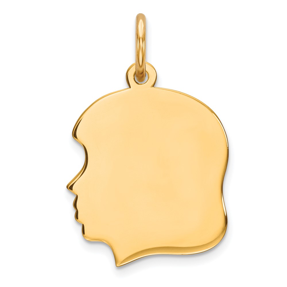 Sterling Silver GP Engraveable Girl Polished Disc Charm (QM355G/35)