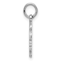 SSilver Rh-plt Engravable Girl Polished Front Satin Back Disc Charm view 2
