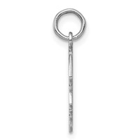 SSilver Rh-plt Engravable Boy Polished Front Satin Back Disc Charm view 2