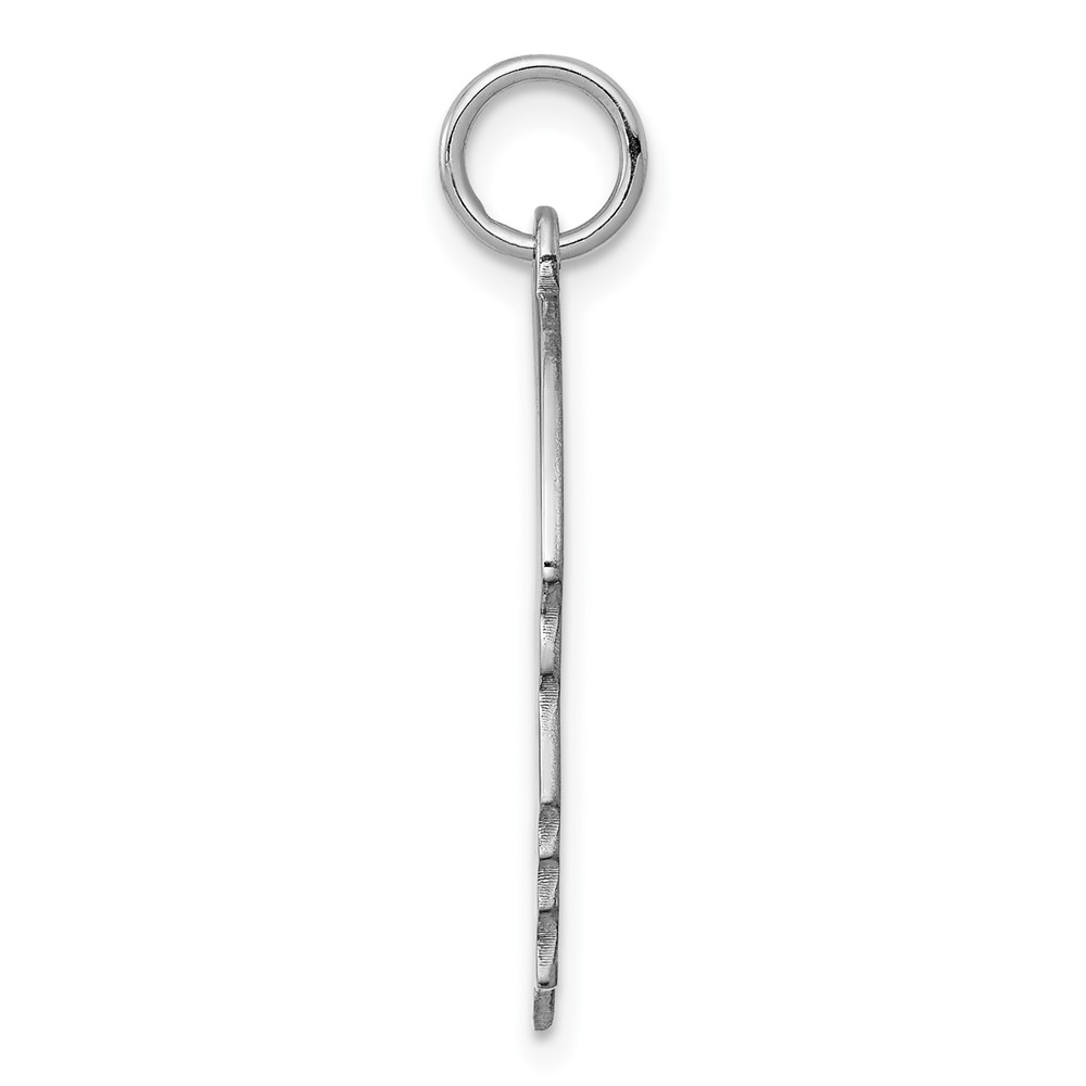 Sterling Silver Rhod-plate Eng. Boy Polish Front/Satin Back Disc Charm (QM358/50)