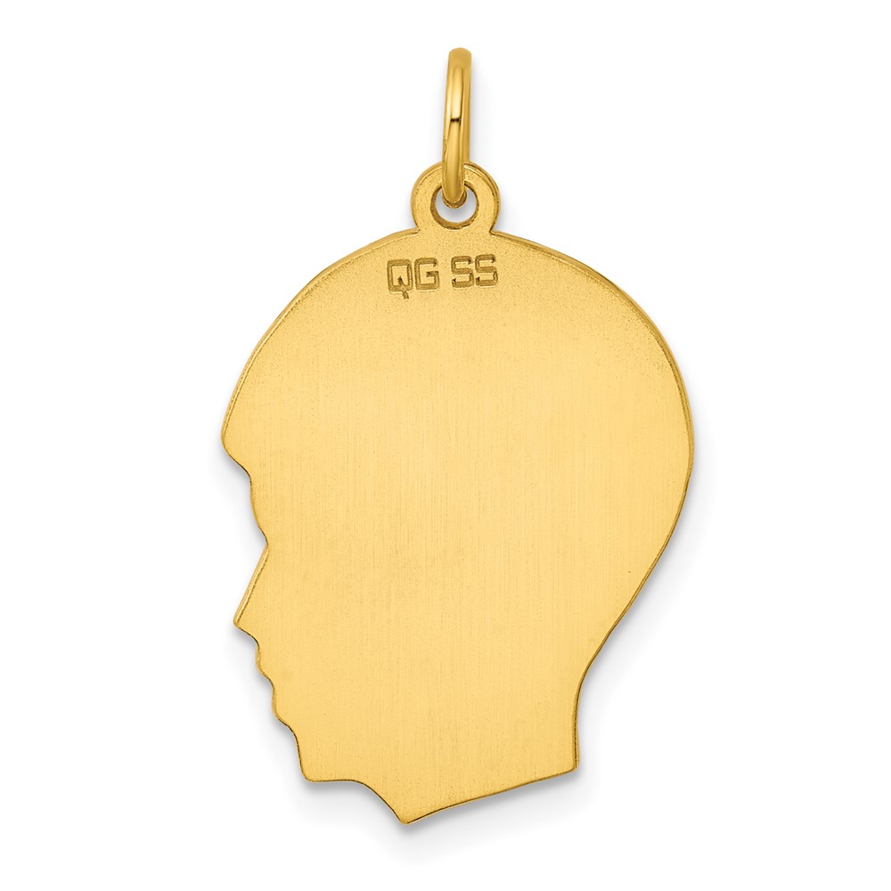 Sterling Silver GP Engraveable Boy Polished Disc Charm (QM358G/27)