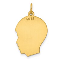 Sterling Silver GP Engravable Boy Polished Disc Charm view 4