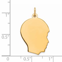Sterling Silver GP Engravable Boy Polished Disc Charm view 3