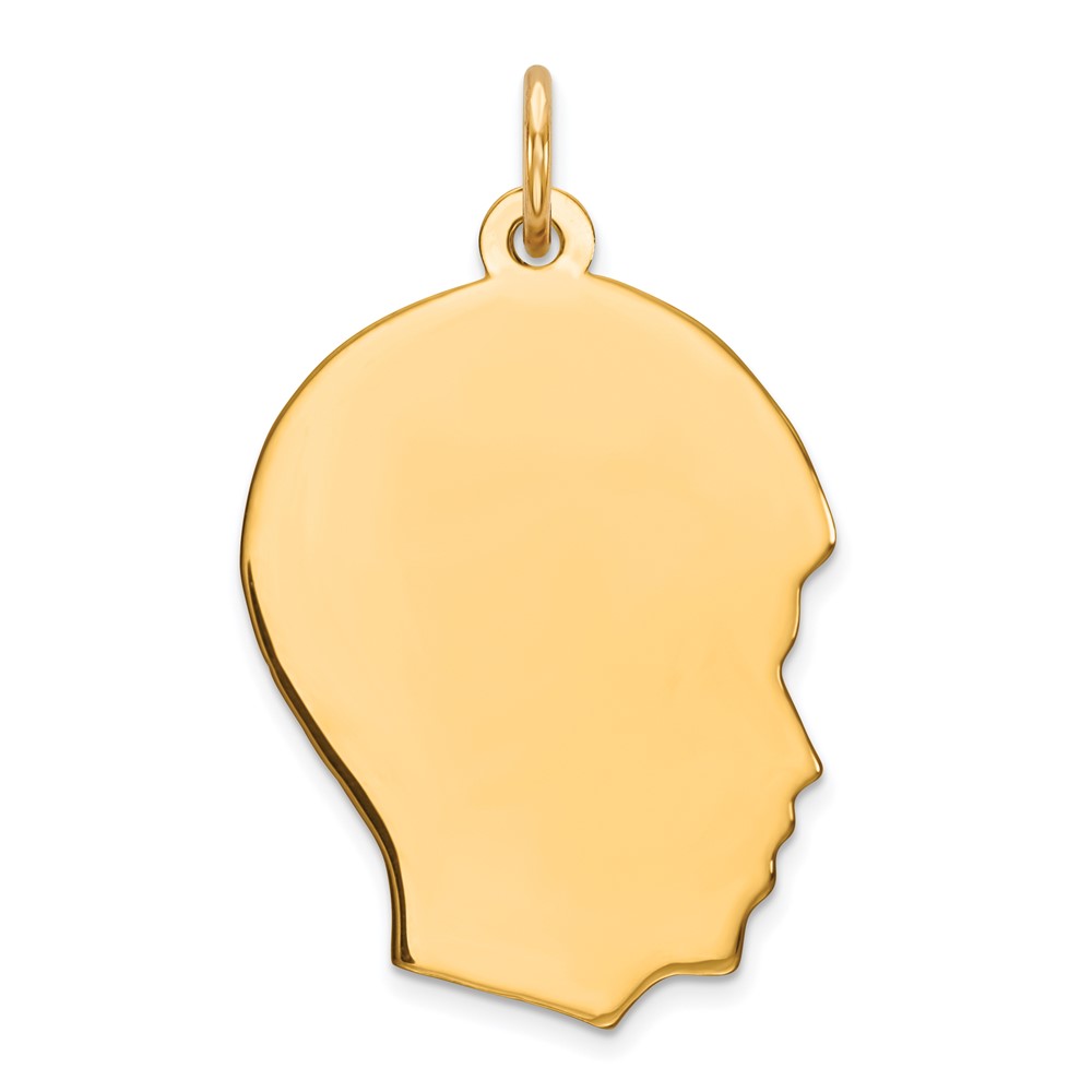 Sterling Silver GP Engraveable Boy Polished Disc Charm (QM358G/27)