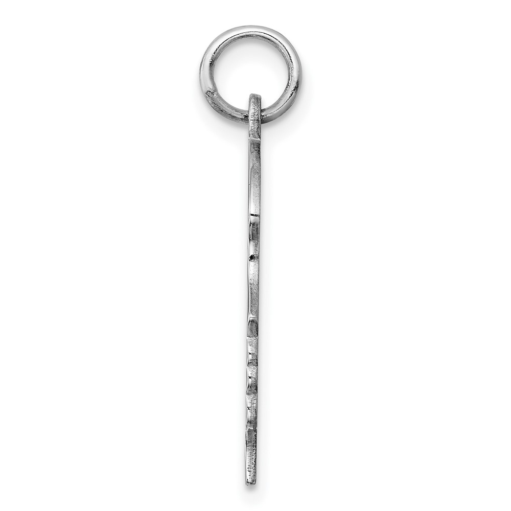 Sterling Silver Rhod-plate Eng Girl Disc Charm Polish on Front/Back (QM359/18P)