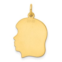 Sterling Silver GP Engravable Girl Polished Disc Charm view 4