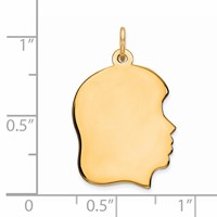 Sterling Silver GP Engravable Girl Polished Disc Charm view 3