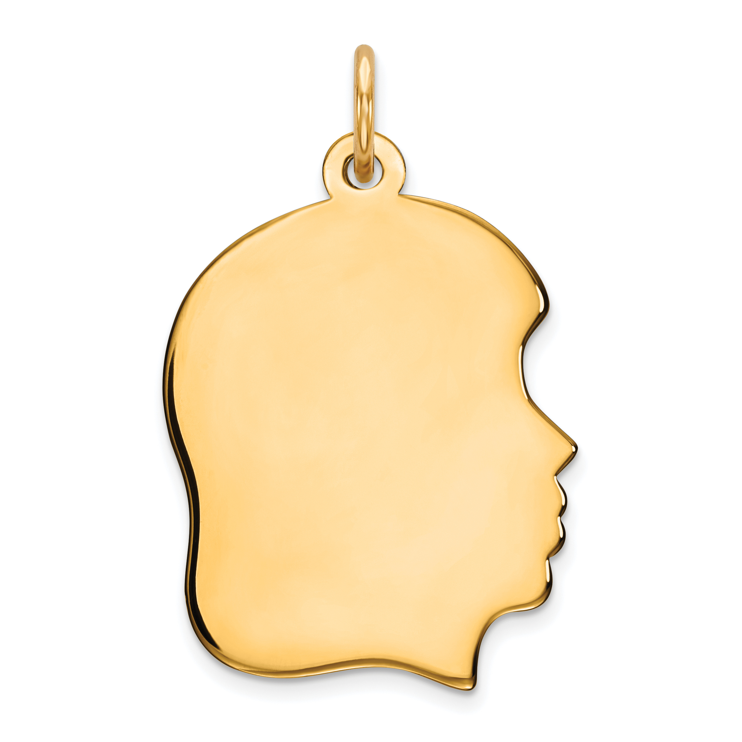 Sterling Silver GP Engraveable Girl Polished Disc Charm (QM359G/35)
