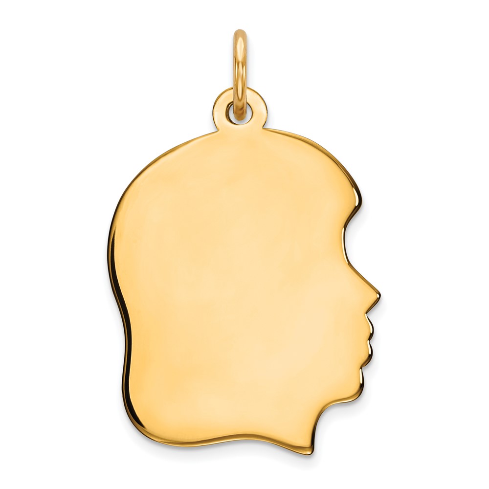 Sterling Silver GP Engraveable Girl Polished Disc Charm (QM359G/35)
