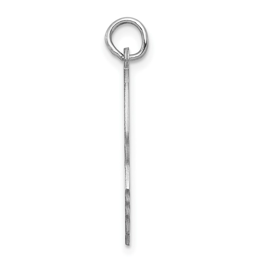 Sterling Silver Rhod-plate Eng. Boy Polished Front/Satin Back Disc Charm (QM360/35)