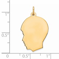 Sterling Silver GP Engravable Boy Polished Disc Charm view 3