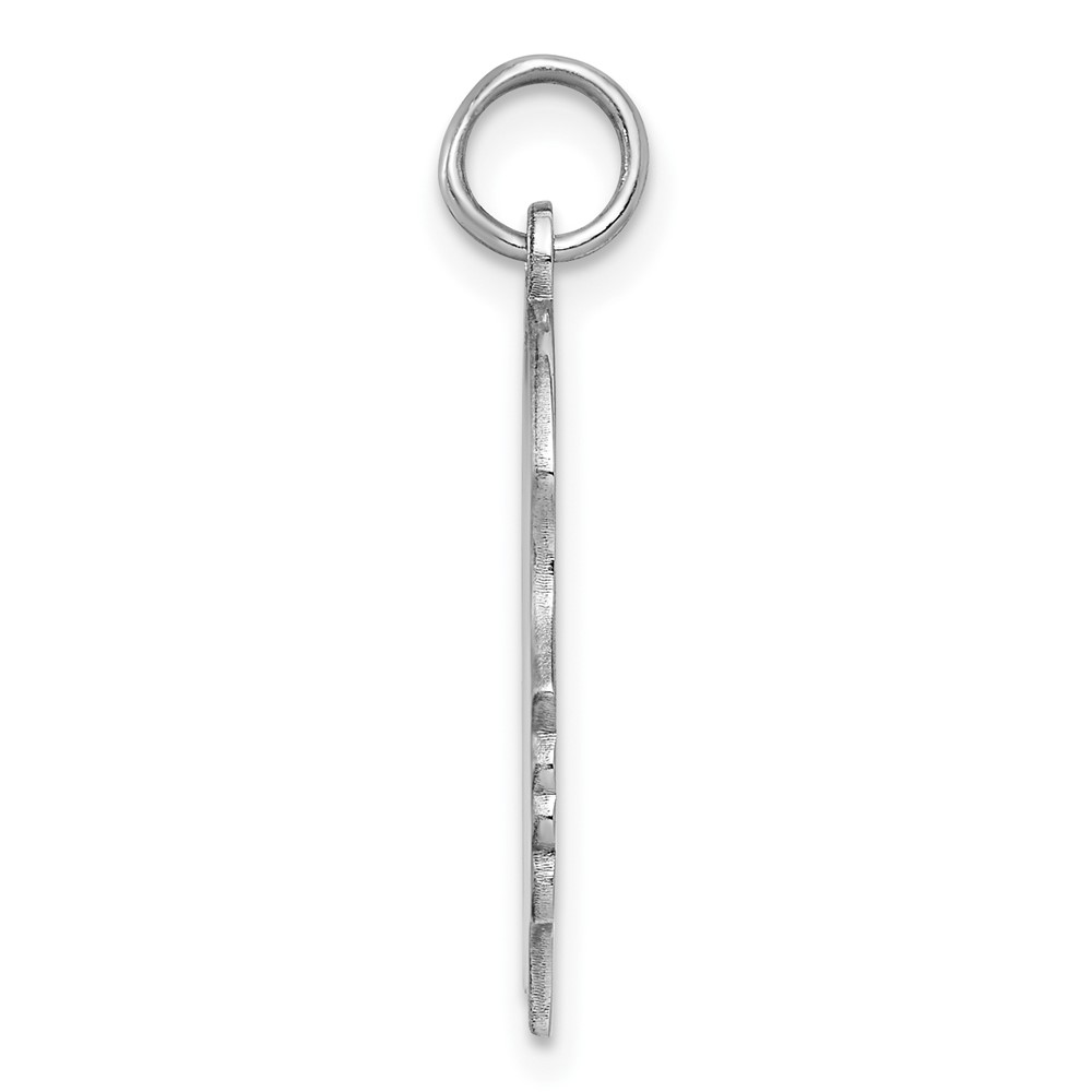Sterling Silver Rhod-plate Eng. Girl Disc Charm Polish on Front/Back (QM361/35P)