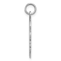 Sterling Silver Rhod-plate Eng. Girl Polished Front Satin Back Disc Charm view 2