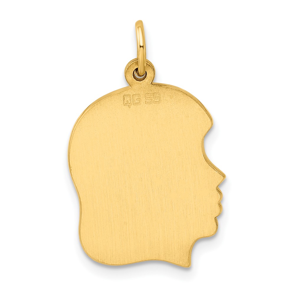 Sterling Silver GP Engraveable Girl Polished Disc Charm (QM361G/50)