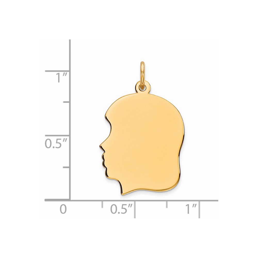 Sterling Silver GP Engraveable Girl Polished Disc Charm (QM361G/50)